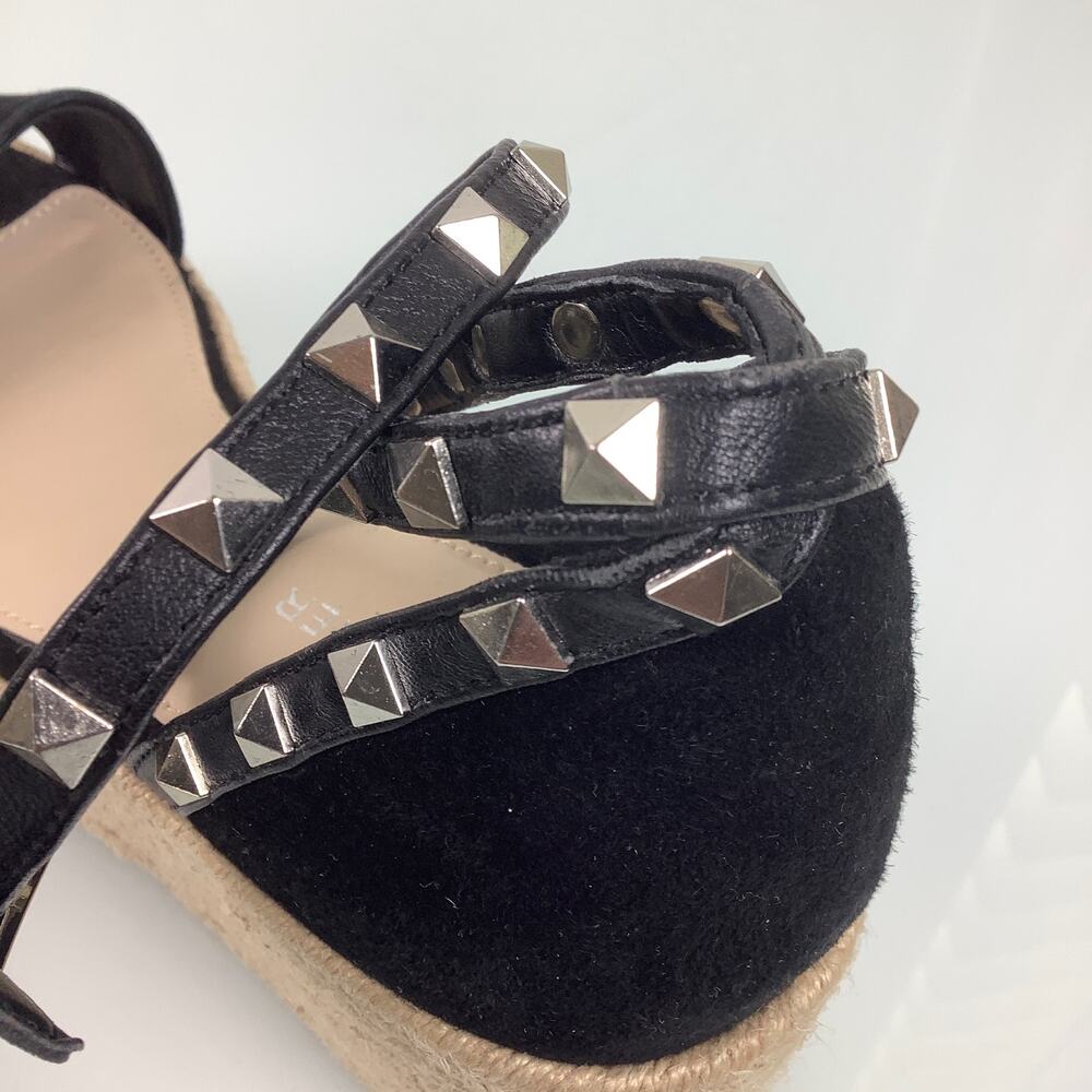 Marc Fisher Jazlyn Studs black suede open toe Espandrille Sandals Size 8.5M EU - Picture 10 of 10